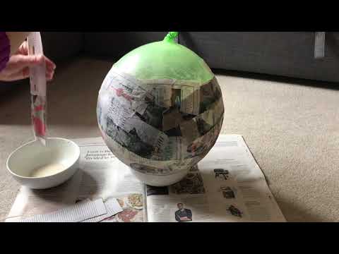 How to make a paper mache (papier-mâché) globe - Earth Day craft