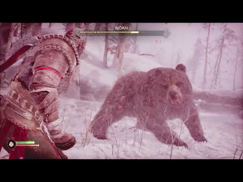 Kratos vs Bjorn Giant Bear Boss Fight - God of War Ragnarok