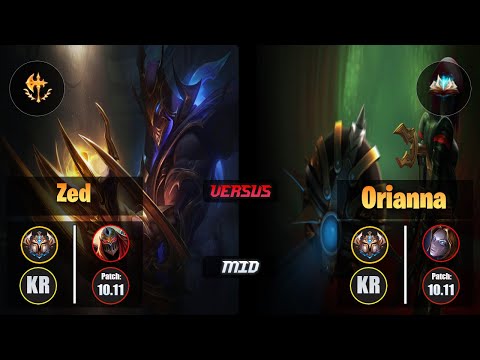 Challenger ZED [Conqueror] (Mid) VS  ORIANNA - Challenger KR Patch 10.11