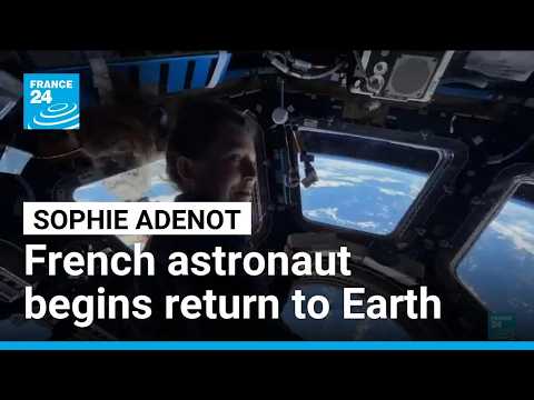 French astronaut Adenot begins journey back to Earth