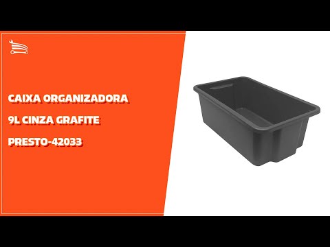 Caixa Organizadora Multiuso 20L Cinza  - Video