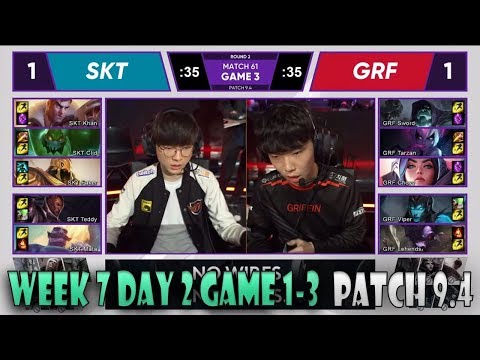 SKT vs Griffin Game 3 | W7D2 S9 LCK 2019 Spring | SK Telecom T1 vs Griffin - Patch 9.4