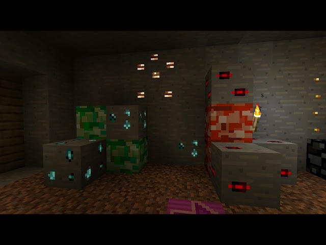 Animated Emissive Ores for OptiFine 1.16 Minecraft Texture Pack