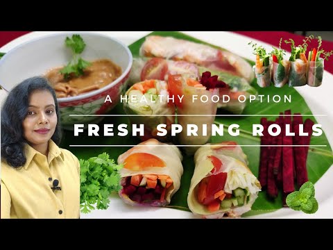 How to Make Fresh Spring Rolls (Goi Cuon) | Rice Paper Wraps With Peanut Dipping sauce (Easy Recipe)