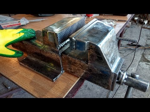Крутая самоделка, супер мощные тиски. Homemade bench vise