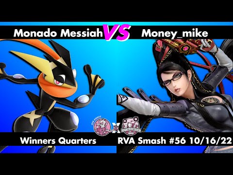 RVA Smash #56: Monado Messiah (Greninja) vs Money_mike (Bayonetta) - Winners Quarters -Ultimate SSBU
