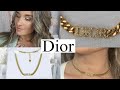Dior Lucky Locket Necklace In Aged Gold Tone Metal