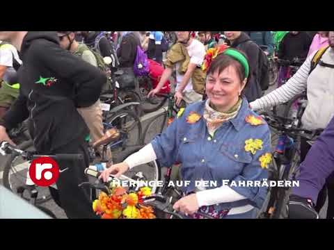 Heringe auf den Fahrrädern