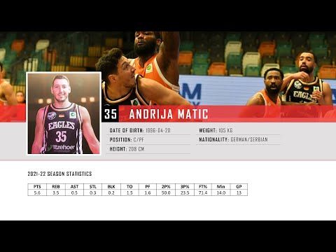 #35 Andrija Matic (C/PF) 2021-22 Germany ProA Highlights