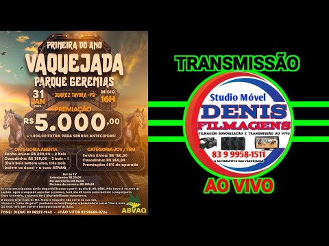 VAQUEJADA AO VIVO NO PARQUE GEREMIAS EM JUAREZ TAVORA - PB