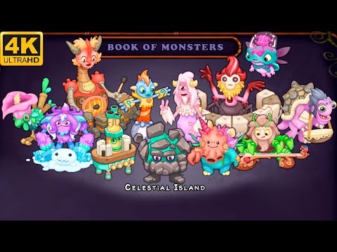 Celestial Island - All Monster Sounds and Animations (My Singing Monsters) 4k