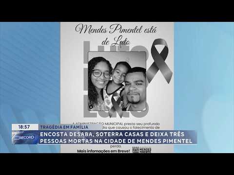 Tragédia em família: Encosta desaba, soterra casas e mata três em Mendes Pimentel.