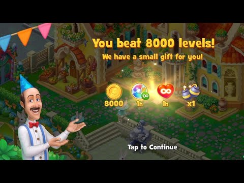 Permainan Gardenscapes level 8000 WOW 🎉 ❤️ Gameplay Well Done