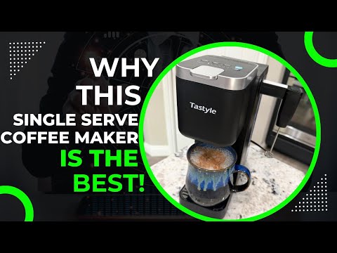 Tastyle Single Serve Coffee Maker, Iced and Hot Coffee Machine for K Cup & Grounds, Compact Design, 40oz Removable Water Reservoir, 6 to 24 Oz Brew Sizes, Fits 7.3" Travel Mug, Beige video review thumbnail