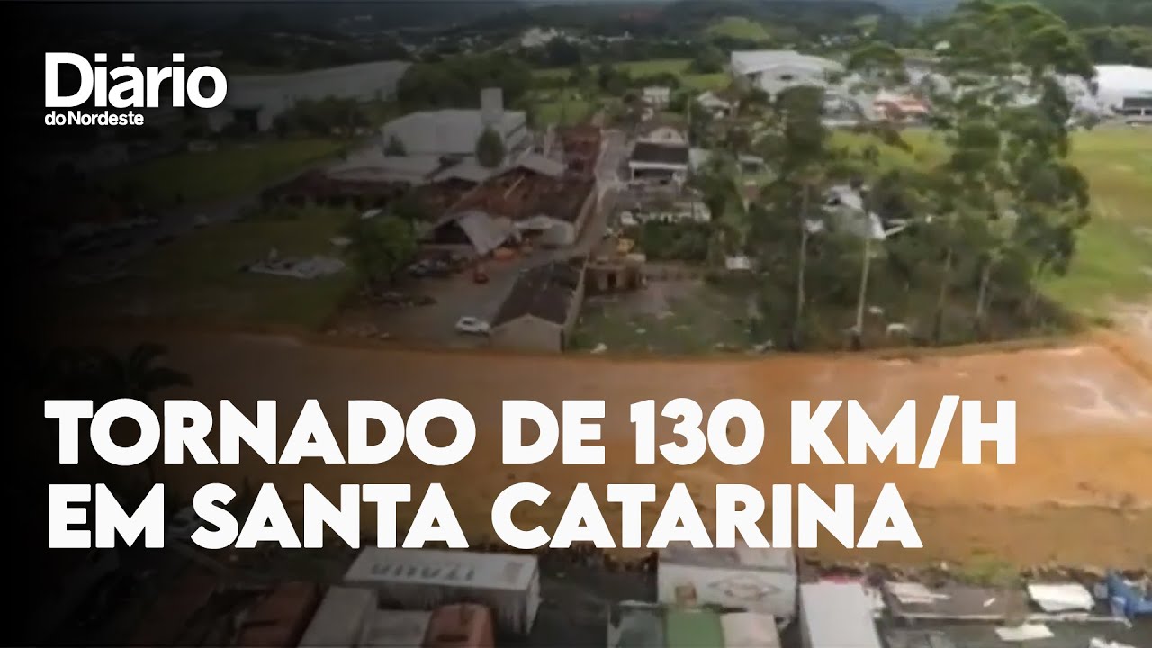 Imagem da notícia Vídeo mostra tornado atingindo cidade de Santa Catarina com ventos de 130 km/h; veja