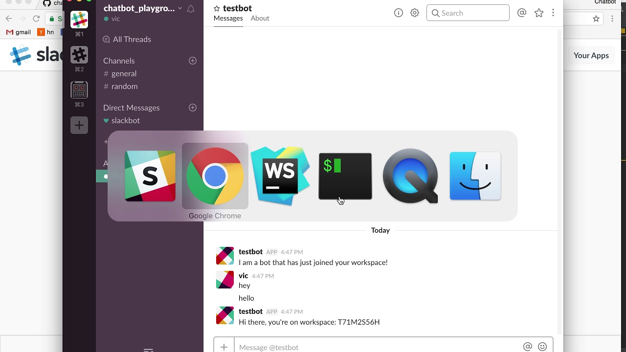 Slack chatbot tutorial Botkit + NodeJS