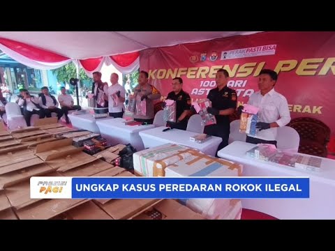 POLRES PELABUHAN TANJUNG PERAK UNGKAP KASUS PEREDARAN ROKOK ILEGAL
