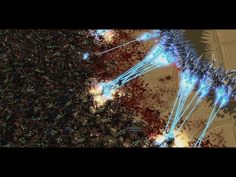 Starcraft 2 - 500 Queens vs 100 Void Rays
