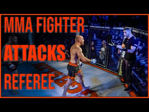 MMA Fighter attacks Referee in Title Fight - Aggrelin Event