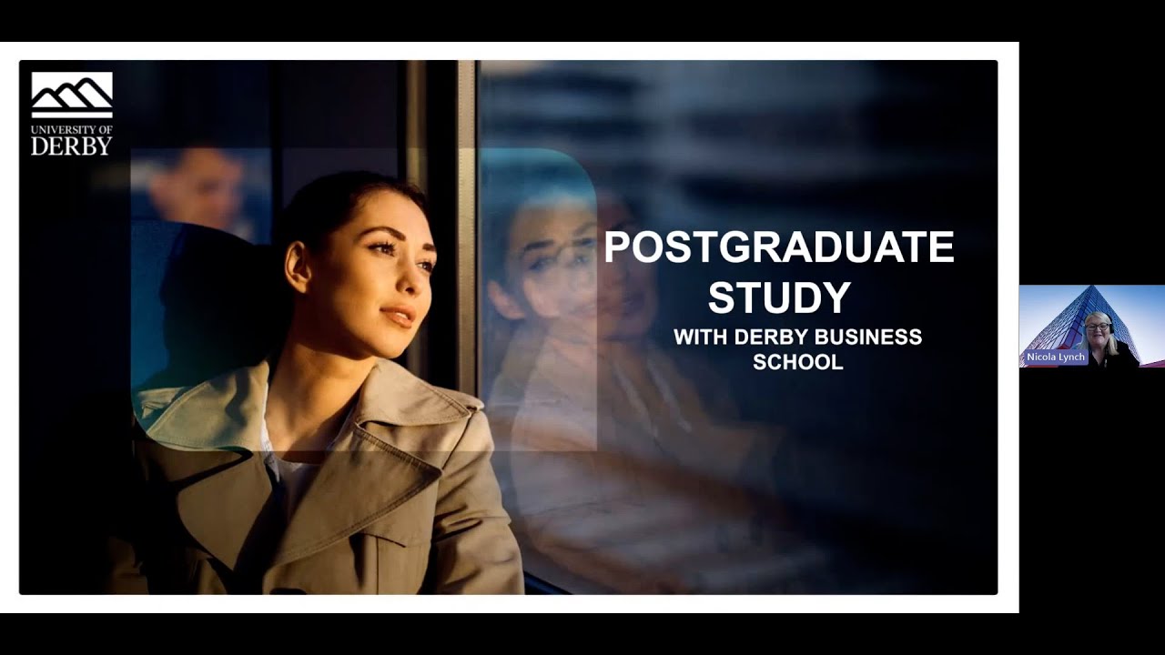 head of Derby Business School talking through postgraduate study options