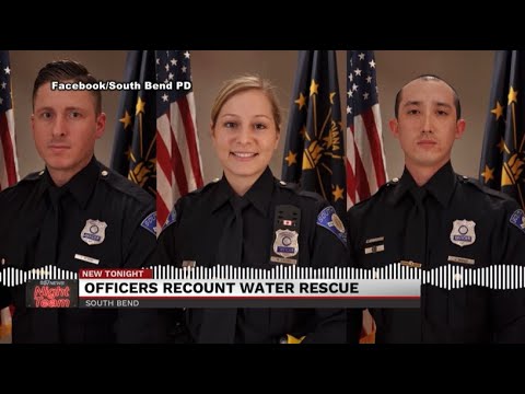 Police officers save driver from sinking car at South Bend park