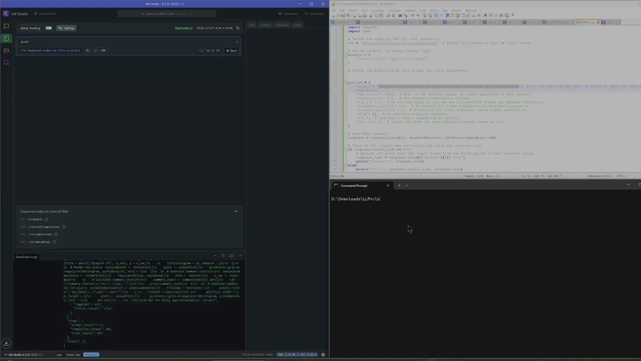 Testing DeepSeek-Coder-V2-Lite-Instruct-Q4_K_M on local PC with ROCm 7900xtx. Response to prompt tm.