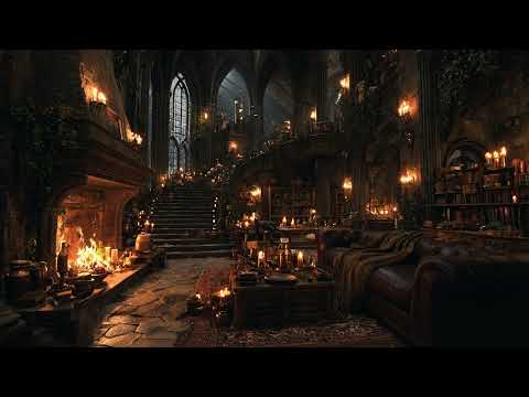 Relax in a Historic Castle l Rain and Thunderstorm Ambience for Deep Sleep & Focus