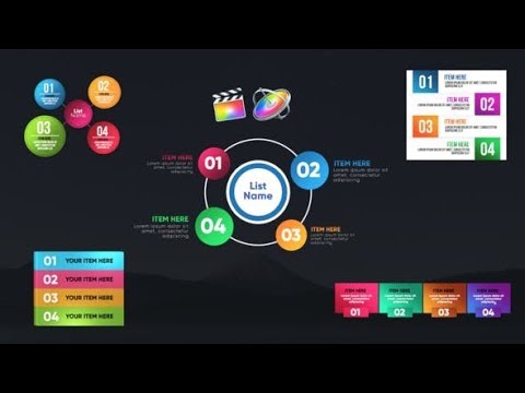 Apple Motion Template: Infographic Unique Lists-Final Cut Pro
