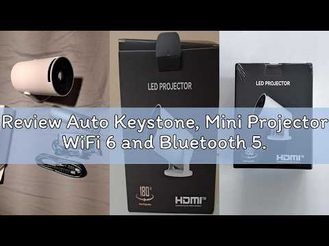 [Built-in Apps & 2026 Upgraded] Mini Projector with WiFi 6 and Bluetooth 5.4 Support 4K 1080P Auto Keystone 180° Rotatable Projector Portable Compatibile with HDMI/TV Stick/Memory Stick/Laptop, Black video review thumbnail