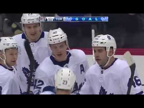 Tyler Bozak 9th Goal of the Season! 2/17/2018 (Toronto Maple Leafs  at Pittsburgh Penguins)