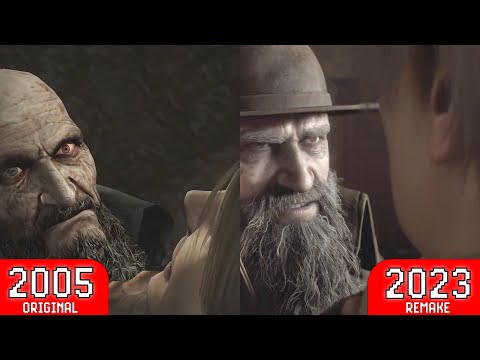 Ada Wong save Leon from Bitores Mendez (Village Chief) - similar cutscenes RE 4 Original Vs Remake