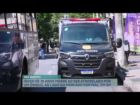 Homem, de 76 anos, morre atropelado por ônibus no Centro de Belo Horizonte