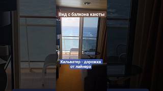Вид с балкона каюты на кильватер - дорожку от лайнера #mscdivina #umarkeyn #cruisetour #круизы