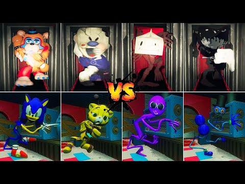 All Character Death Run in Poppy Playtime Chapter 1 vs Poppy Playtime Chapter 2