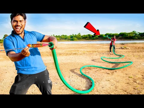 Can A Rocket Travel In Long Bend Pipe? Crazy Experiment. Mad Brothers