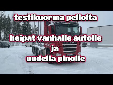 Testikuorma pellolta. Heipat vanhalle autolle ja uudella pinolle.