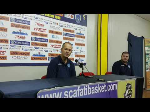 Coach Gramenzi e coach Markovski in sala stampa dopo Scafati-Latina. 16ott2016