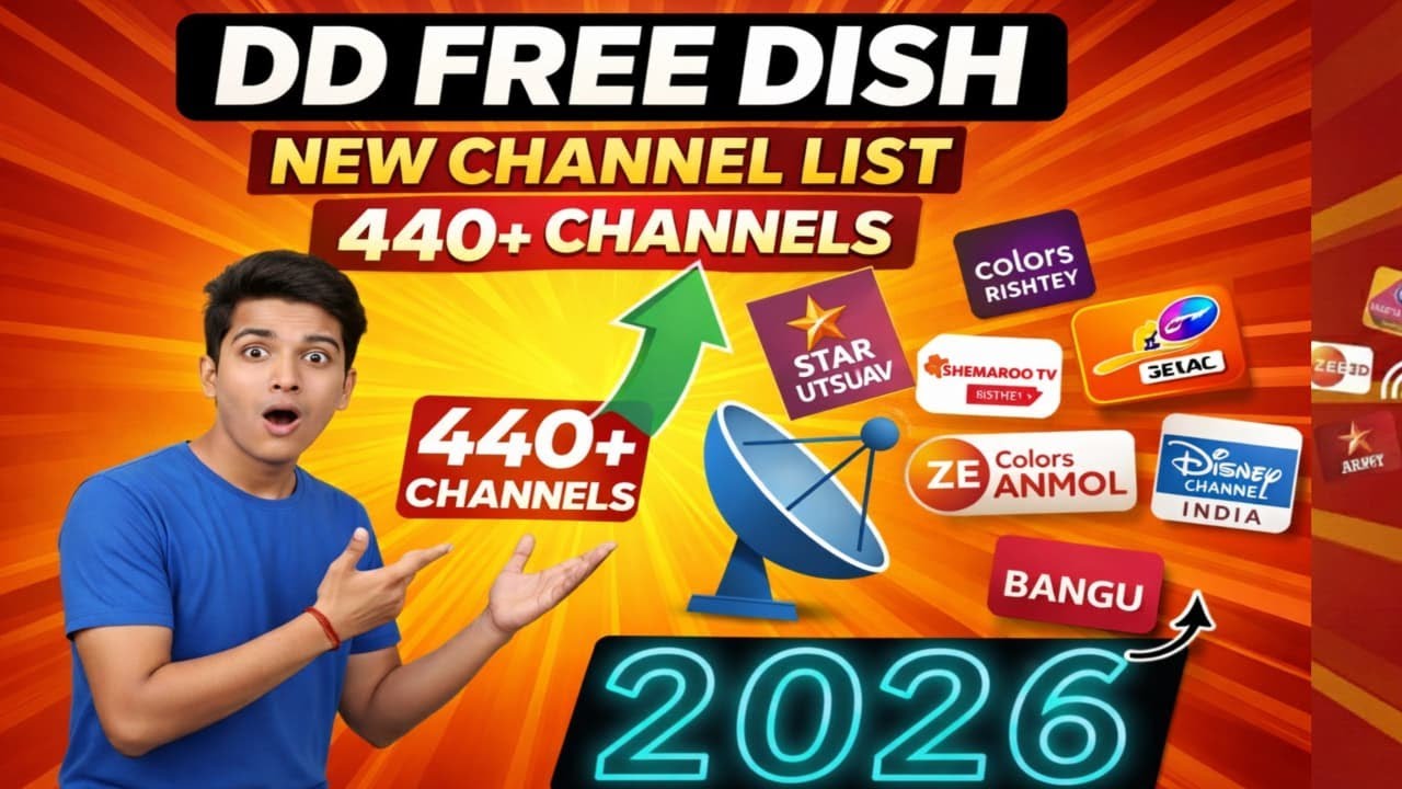 DD Free Dish New Channel List 2026 | 440+ Free TV Channels