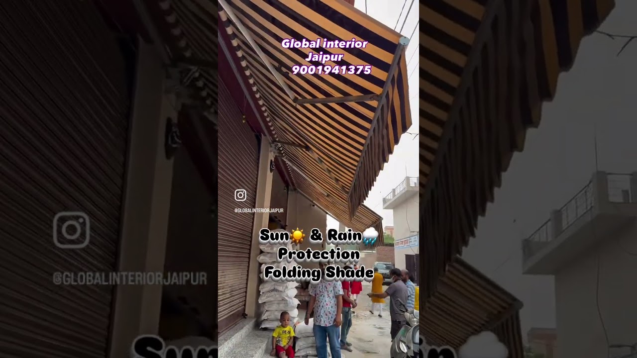 @Globalinteriorjaipur Sun & Rain Protection Folding Shade Awning || Shope Awning Shade || Awning ||
