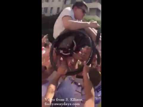 England fans in Marseille just now, holding up a lad in a wheelchair singing "Vardy's on fire".