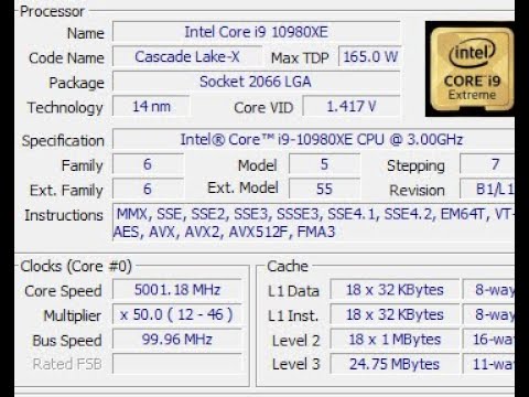 10980XE @ 5GHz on 18 Cores