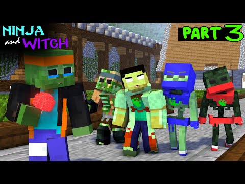 Monster School || Herobrine Ninja and Monsters VS Zombie and Witch (PART 3) - Minecraft Animation