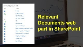 Relevant Documents web part in SharePoint