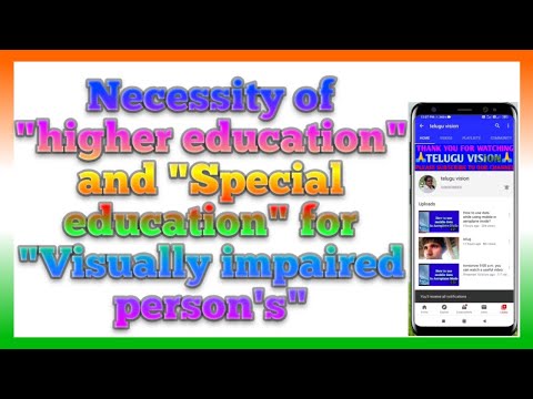 Telugu vision 6th webinar: Necessity of higher education and special education for visually impaired