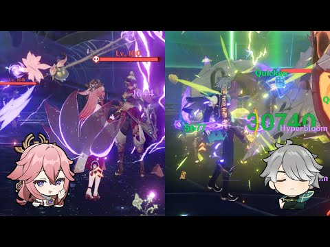 Hyperbloom C3 Alhaitham & Aggravate C6 Yae vs 3.4 Phase 2 Abyss