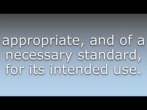What does Fit for purpose mean?