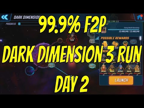 99.9% F2P Dark Dimension 3 Run Day 2 - Marvel Strike Force