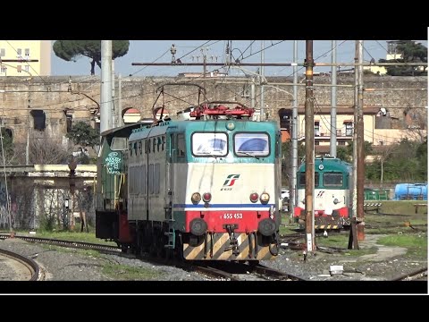 Manovre a Roma Tuscolana: giro carrelli per il rifornimento della D245.6118 a cura del E655.453!!