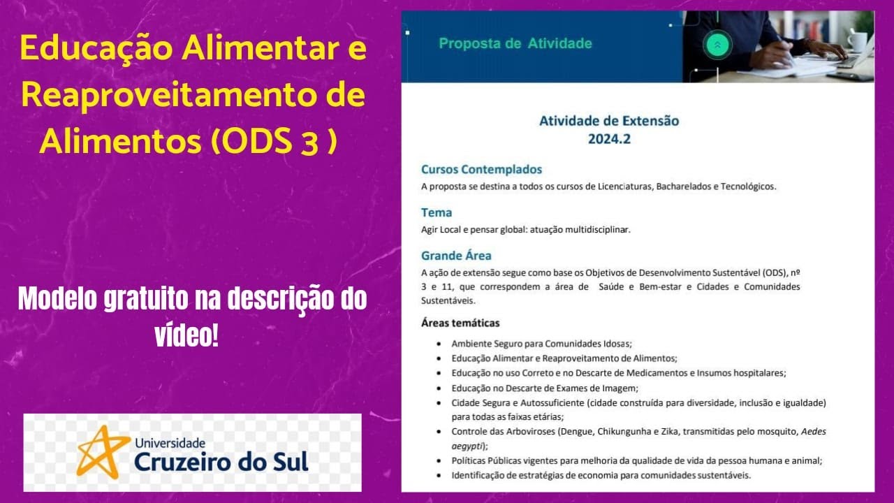 CRUZEIRO DO SUL - PROJETO DE EXTENSÃO  2024/2  Agir Local e pensar global: atuação multidisciplinar