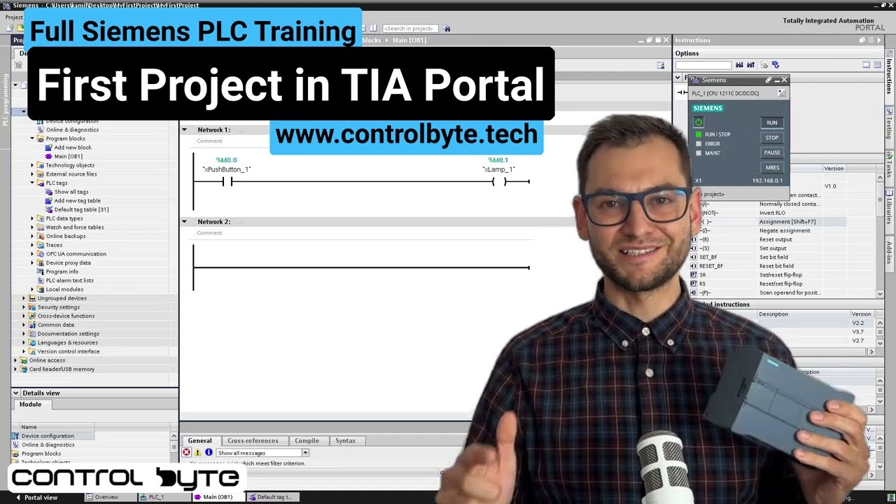 First Project in TIA Portal | Siemens PLC Training | PLC Programming Course